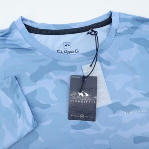 NEW Fish Hippie Co Mens Sailor Camo Performance Long Sleeve Pullover Shirt L